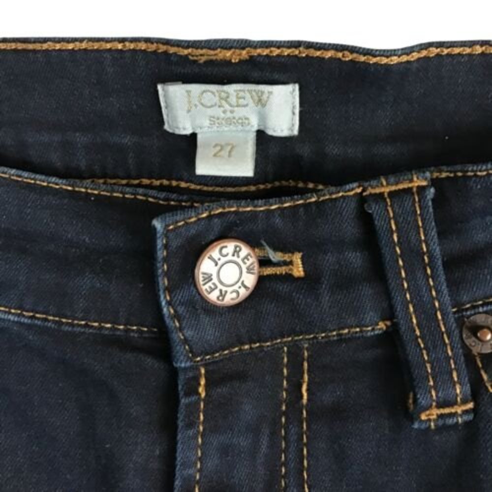 New J. Crew Womans Stretch Med Rise Skinny Jeans Sz 27 Dark 28x28 RN 77388 - Picture 6 of 12